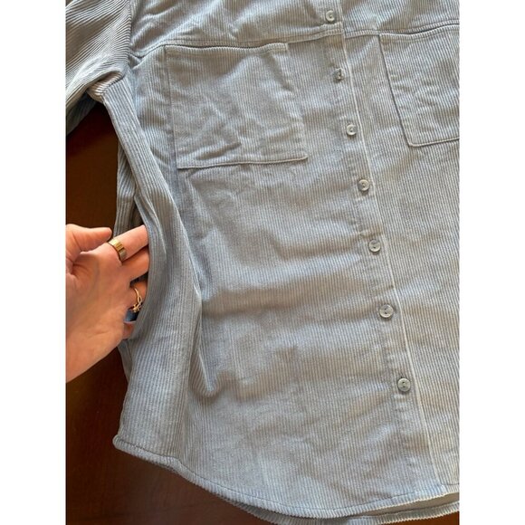 Cotton On NWT Lightweight Minimalist Preppy Corduroy Shacket Blue Size Medium - Picture 11 of 14